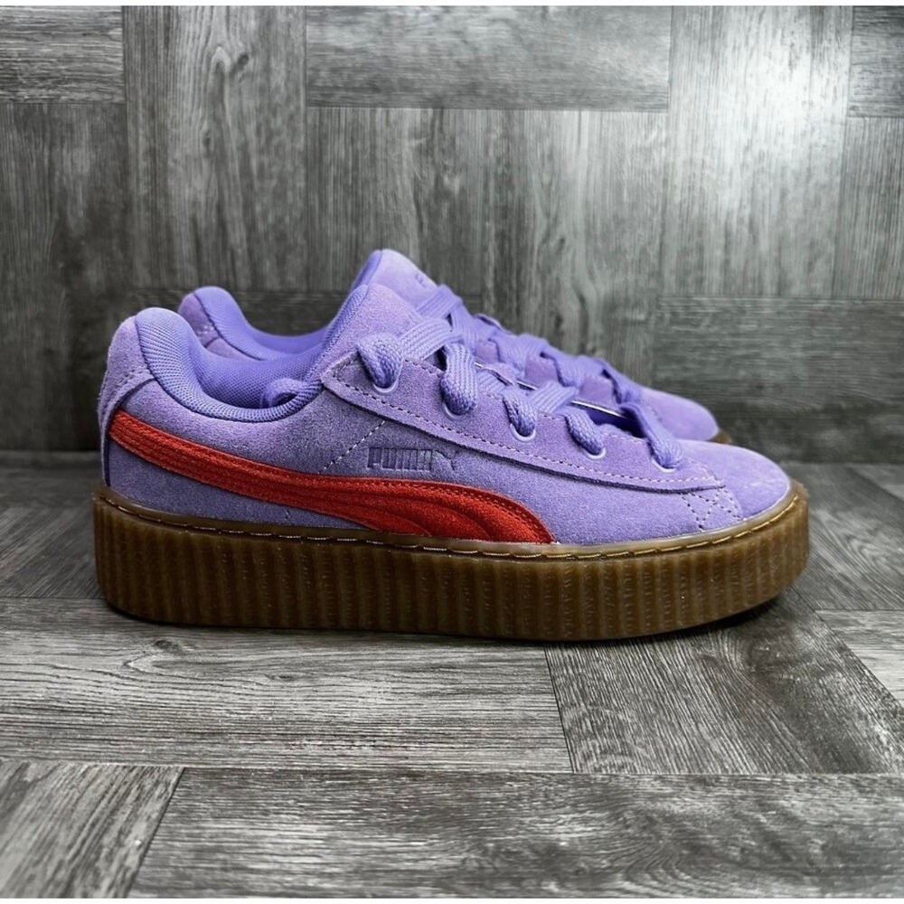 Puma Fenty Creeper Women 9 Purple Suede Red‎ Platform Gum Sole NEW 399332-03